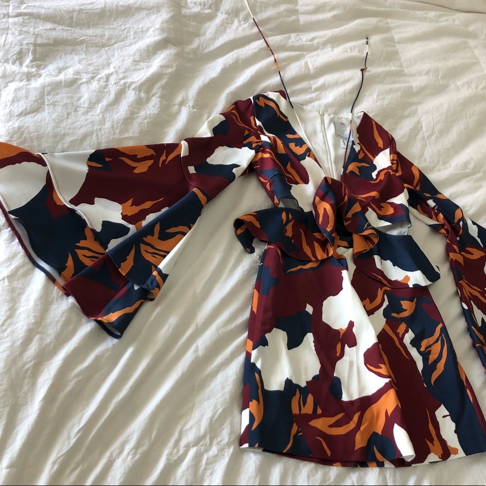 NWT C/meo Collection Multi-colored Cocktail Dress